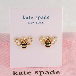 Kate Spade All Abuzz Stone Crystal Bee Stud Earrings (with Dust Bag) Brand New